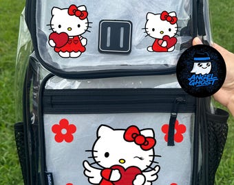 Mochila Kitty personalizada transparente / Mochila Kitty roja / Mochila S A N R I O