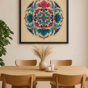 Mandala Abstract Art: Sacred Geometry, Modern Boho Decor (Digital Download)
