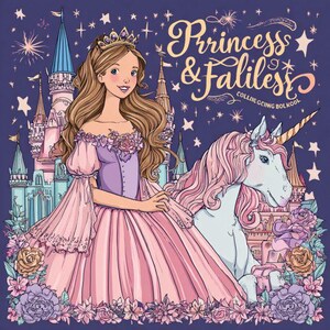 Princess Fairytale Coloring Book: 25 Printable Kids Pages (Digital Download)