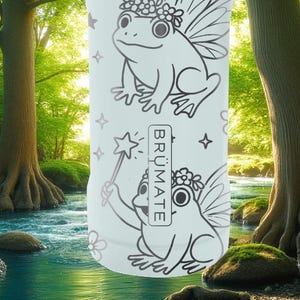 Fairy Frog Slim Brumate Can Cooler– Engraved Stainless Steel Holder for 12oz 16oz 24oz Slim Cans | Whimsical Cottagecore Gift image 6