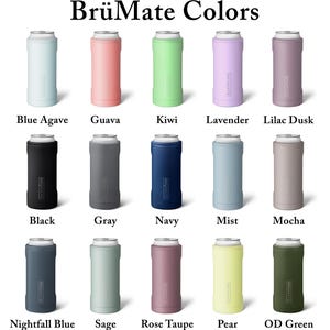 a collection of twelve different colored insulated beverage coolers, each with a unique color and design.
