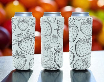 BONBONERO × NATAL DESIGN シェルコンカバー　Rストライプ Engraved Strawberry Brumate Slim Can Cooler – Bold Fruit Design