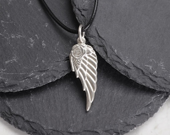 925 Sterling Silber Engel Flügel Anhänger, Halskette, Engel Flügel Charme, Geschenk für Sie / Ihn