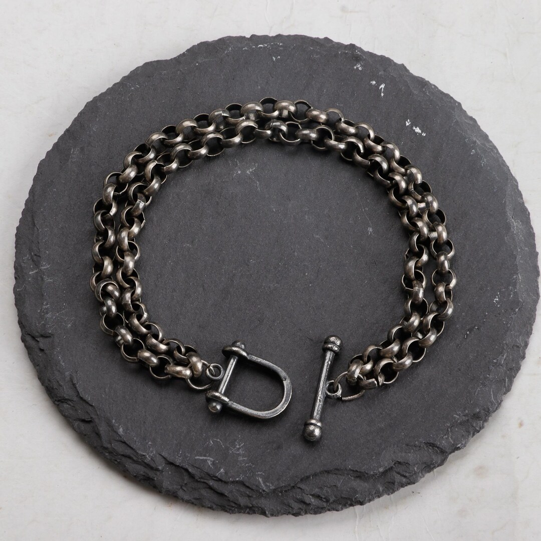 Woman's Rolo Chain 925 Sterling Silver Rolo Bracelet Women, Heavy Charm Anklet Double Rolo ...
