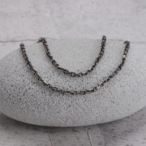 Sterling Silver Anchor Chain Necklace - Unisex 2.5mm Cable Link