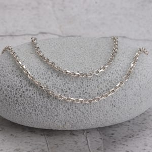 Oxidized Sterling Silver Anchor Chain Necklace: 2.5mm Cable Chain