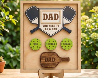 Custom Pickleball Dad Wooden Sign, Personalized Father’s Day Gift