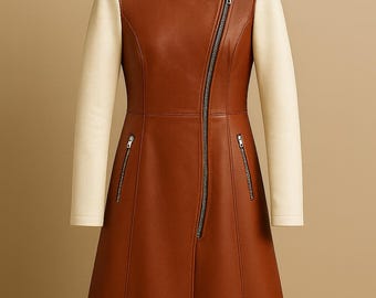 ジャケット・アウター LEATHER LONG coat ZWRXW Mens Leather Trench Coat Full Length Vintage Classic