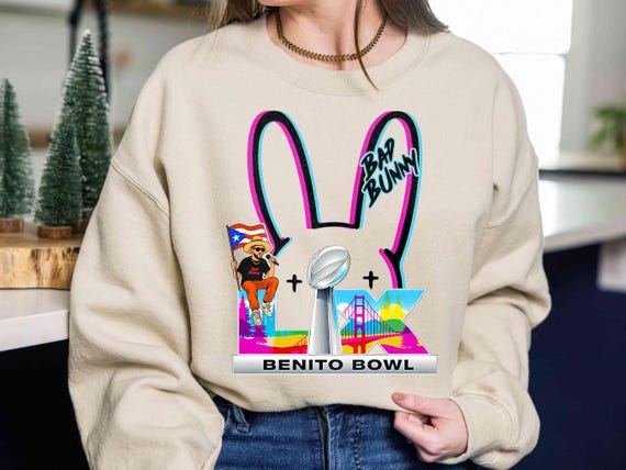 Bunny Benito Bowl PNG, Puerto Rico Football PNG , Halftime Show png , Football Fan png,  Music Gift , Digital Download