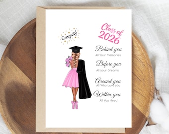Printable High School College Graduation Card, Congrats Class of 2026, Digital Download DIY, Graduate Inspirational Quote Greeting Card
