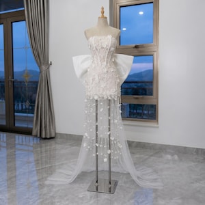 hand embellished couture strapless corset mini dress Nora Embellished Strapless Mini Dress | Made-To-Order