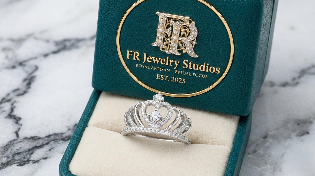 925 Silver Princess Crown Tiara Ring, Cubic Zirconia Heart Promise Ring ...