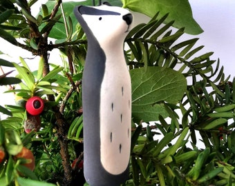 Ceramic Badger hanging decoration - Christmas decoration