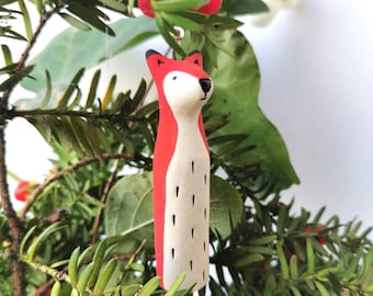 Handmade Ceramic Fox Ornament – Hanging Decoration