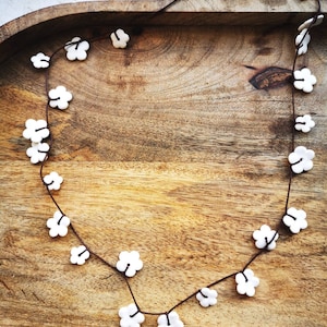 Flower charm necklace - ceramic necklace - porcelain flowers - ceramic jewellery - summer necklace-garland necklace