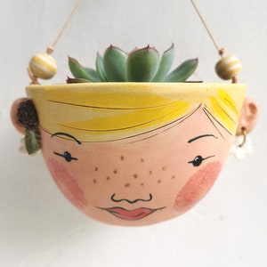 Ceramic hanging planter-Berry indoor planter succulent planter in yellow Mother's day image 9