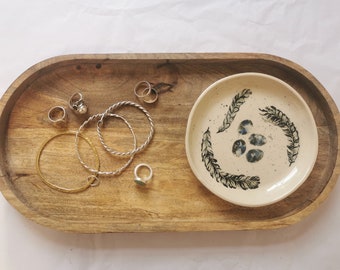 Ceramic trinket dish - nest with eggs and feathers no. 2