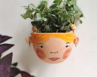 Ceramic hanging planter-Saffron - indoor planter - succulent planter in orange-Mother's day