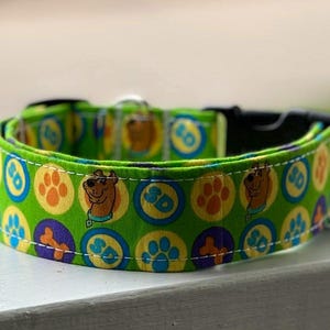 Scooby Dog Collar, Boy Dog Collar, Wide Collar, Dog Collar, Green Dog Collar, Cartoon Dog Collar, Fun Dog Collar