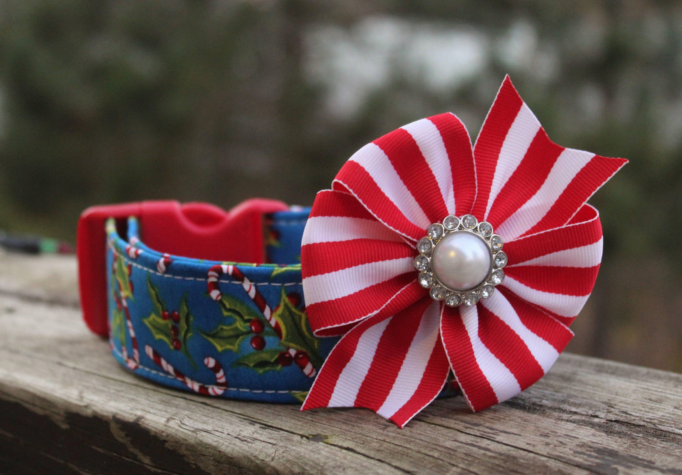 Christmas Dog Collar Candy cane Dog Collar Holly Dog Collar Etsy