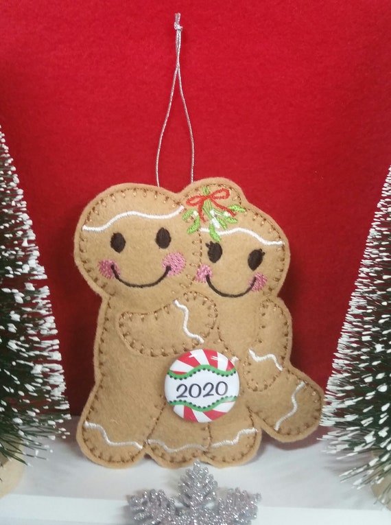 PERSONALIZED Gingerbread Couple Christmas Ornament 2021 Keepsake Holiday Gift 
