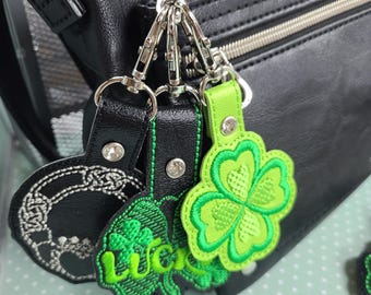 Coach Bag Charm Four Leaf Clover Olive Green Irish Shamrock