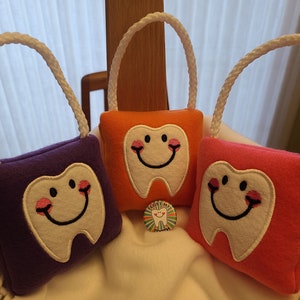 Tooth Fairy Pillow & Free Button, plush,embroidered comes with Lost my Tooth button image 6