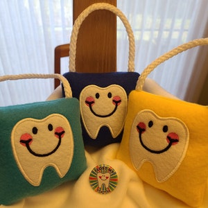 Tooth Fairy Pillow & Free Button, plush,embroidered comes with Lost my Tooth button image 8