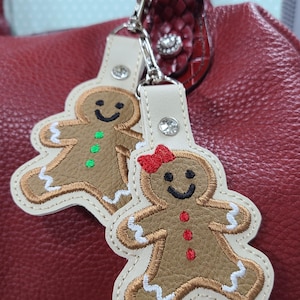 Faux Leather Gingerbread Handbag Charm: Christmas Accessory