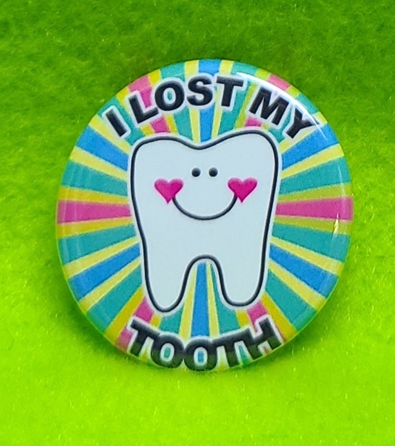 Tooth Fairy Pillow & Free Button, plush,embroidered comes with Lost my Tooth button image 4