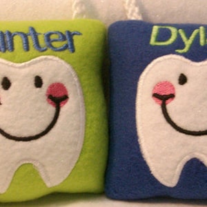 Tooth Fairy Pillow & Free Button, plush,embroidered comes with Lost my Tooth button image 9