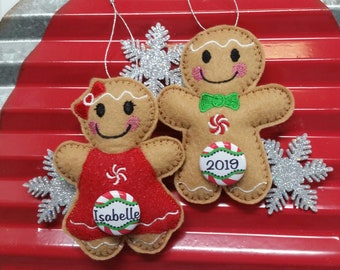 Personalized Christmas Gingerbread Ornaments, Personalized Christmas ornament