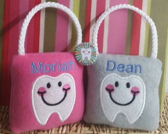 Personalized Tooth Fairy Pillow with "I Lost My Tooth" Button
