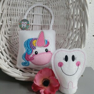 Tooth Fairy Pillow & Free Button plush embroidered comes image 8