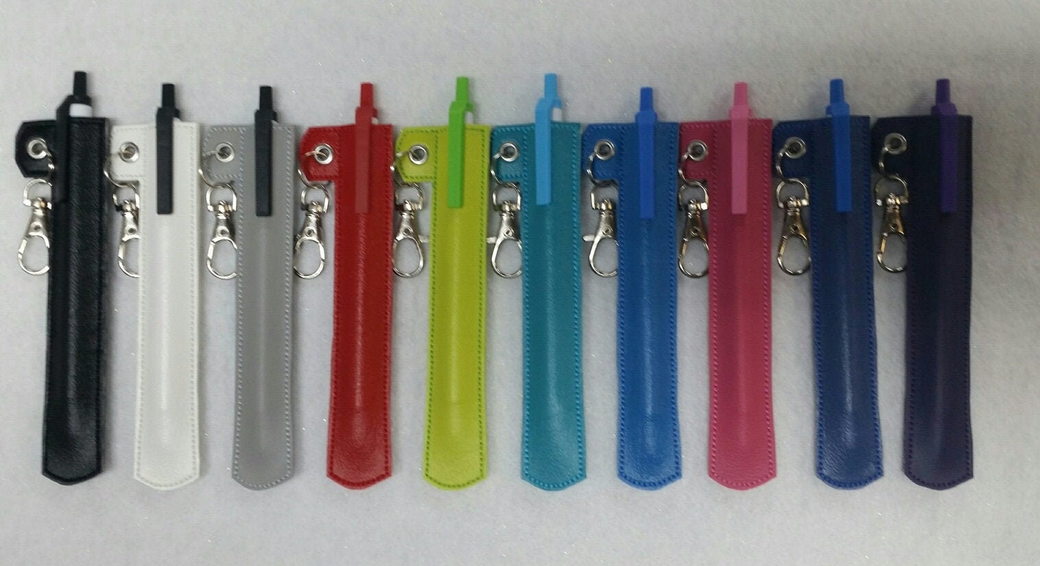 School Office Badge Clip Sleeve Pouch Pen Protector Keyring Pen Holder  Keychain Pencil Organizer