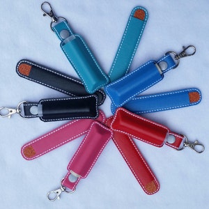Lip Gloss keychain, emery board case, nail file holder