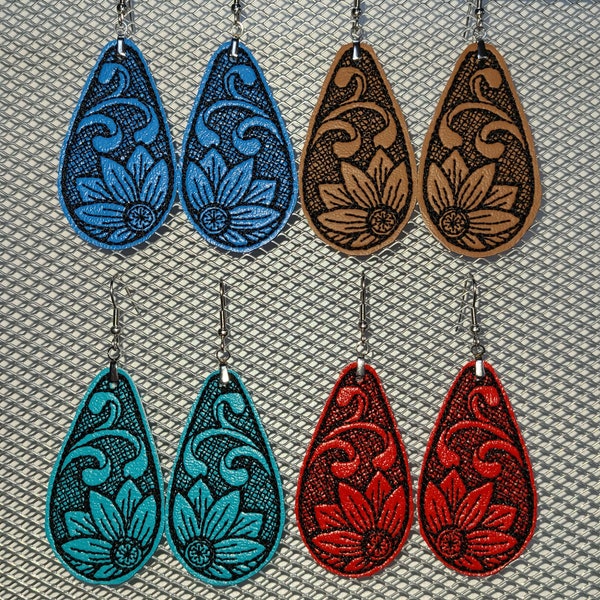 Embroidered Earrings Etsy