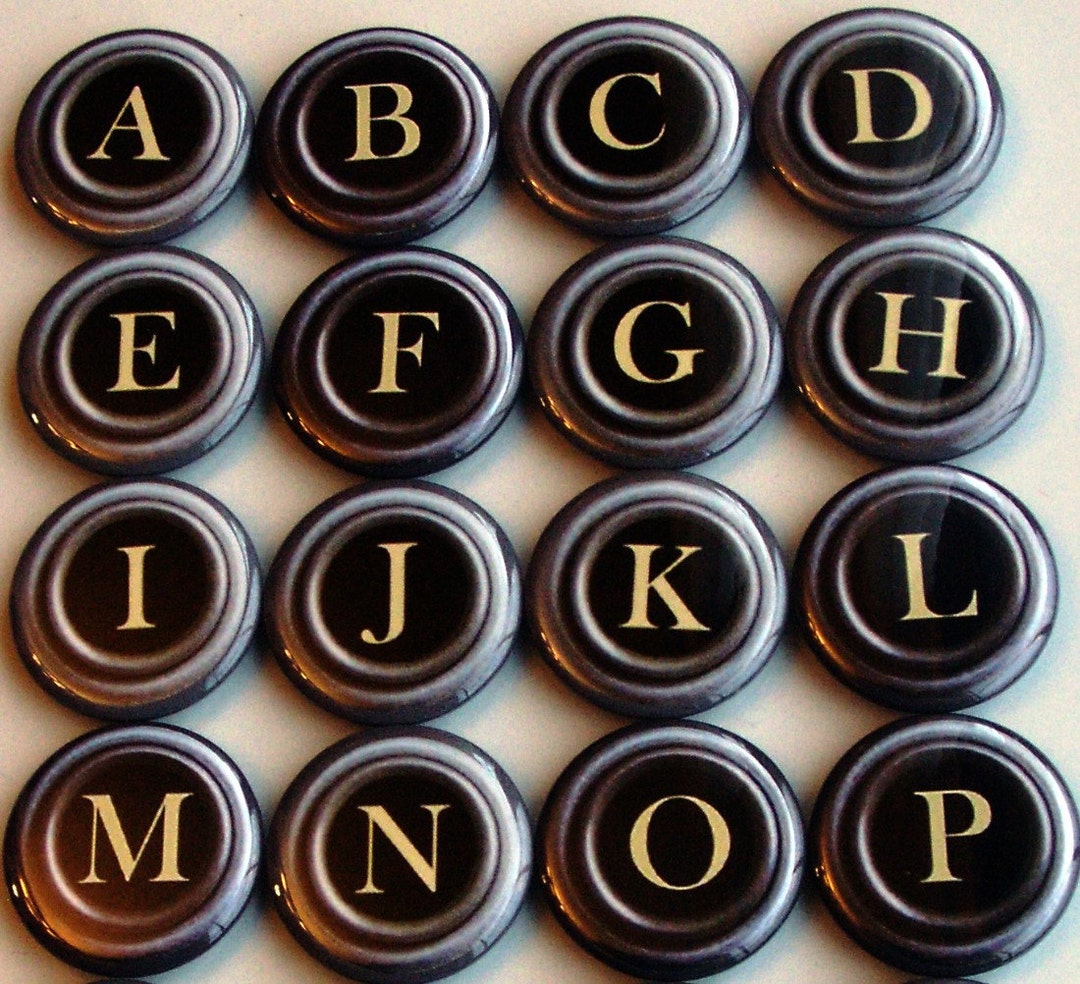 Typewriter Font Alphabet Magnets: Vintage Style, Fridge Decor - Etsy