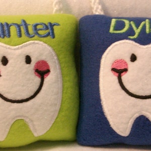 Personalized Tooth Fairy Pillow with 'I Lost My Tooth' Button