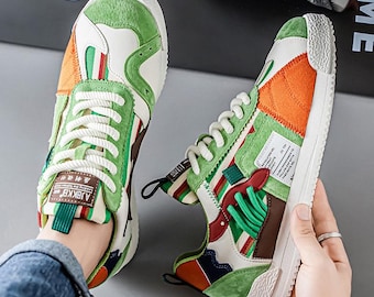 Handgefertigte atmungsaktive Sportschuhe: Lässige Turnschuhe für Damen