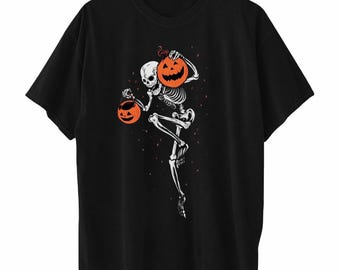 Neutrales T-Shirt, bequeme Farbe mit kurzen Ärmeln, lässiges T-Shirt, Spaß und gruseliges Herbstgeschenk,