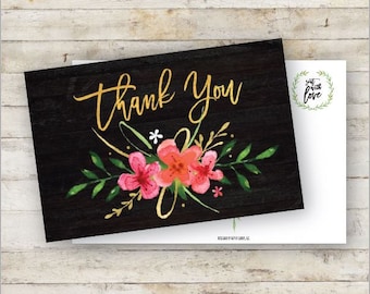 Thank You Postcard - Wedding, Bridal Showers, Birthdays, Gifts
