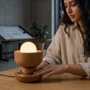 Dvidal Wooden Table Lamp | Bespoke Bedside Light