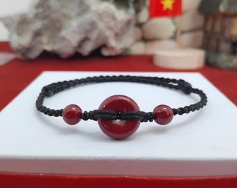 Handgemaakte Tibetaanse zwarte draadarmband: rode geluksbedel, beschermende knoop, yoga-armband, gratis geschenkverpakking