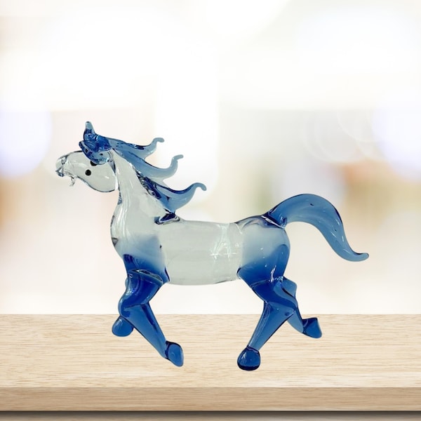Feng Shui Glass Horse Figurine, Handmade Crystal (Wealth & Good Luck)