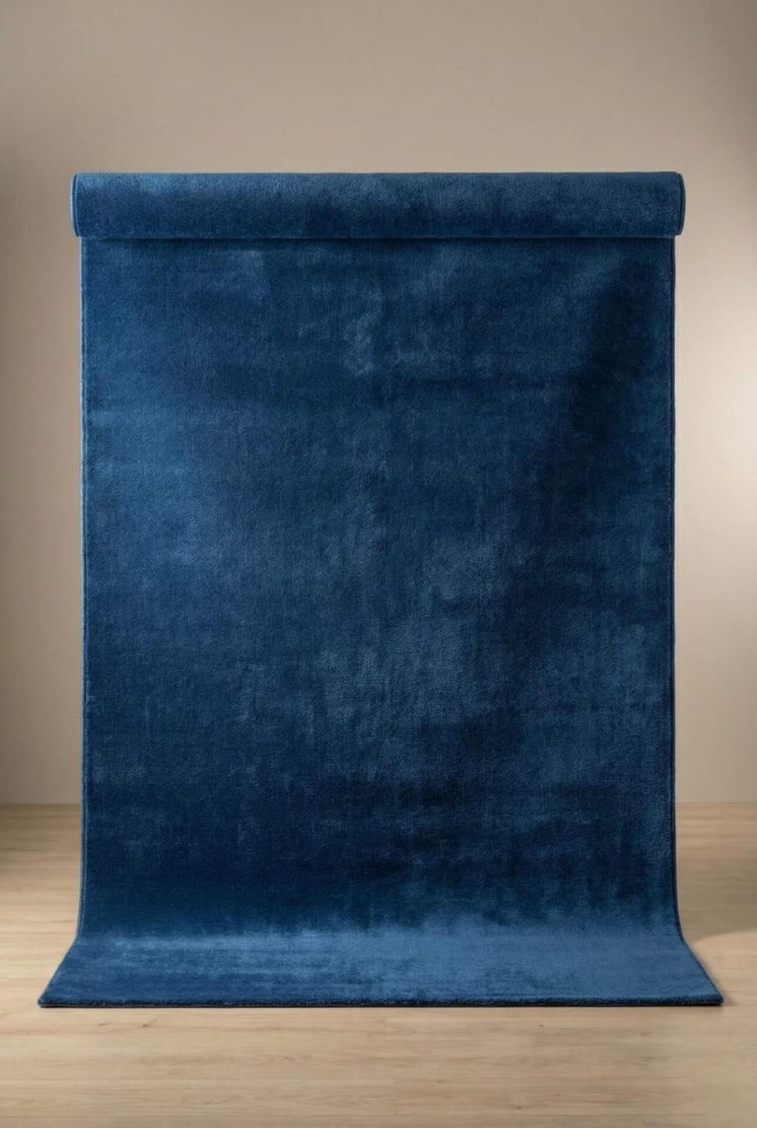 Hand Tufted Wool Area Rug | Deep Blue Plush Carpet, Modern Living Room ...
