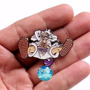 Luffy Gear 5 Nika Enamel Pin: One Piece Anime Badge