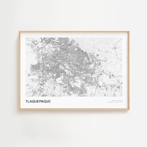 Tlaquepaque Landscape Map Print, Tlaquepaque Jalisco Modern Map Poster, Tlaquepaque Road Map, Tlaquepaque Map Print Gift