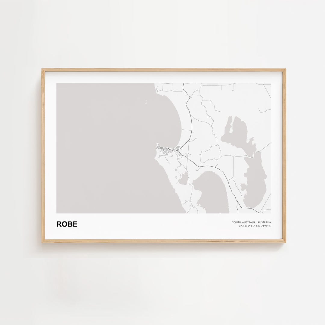 Bale Robe Map Rode Robe Landscape Map Print, Robe South Australia Modern Map Poster, Robe ...