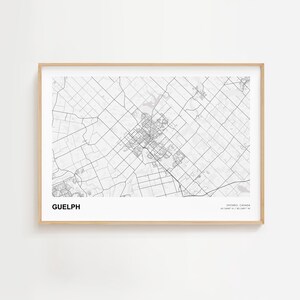 Guelph Landscape Map Print, Guelph Ontario Modern Map Poster, Guelph Road Map, Guelph Wall Art Poster, Guelph Travel Gift, Guelph Art Print